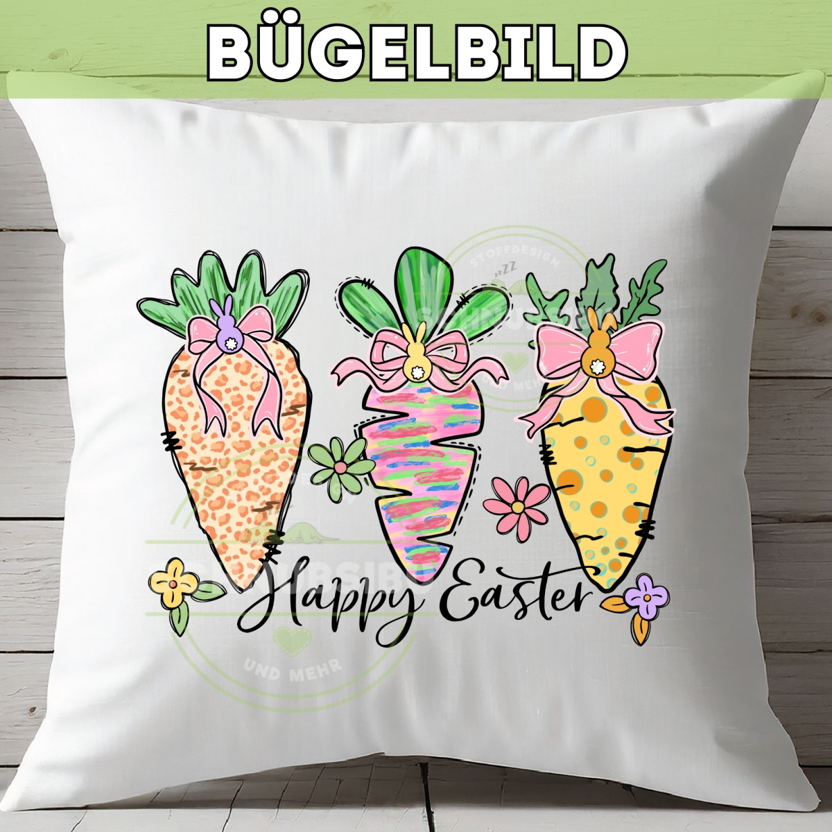 Bügelbild Ostern-Karotten